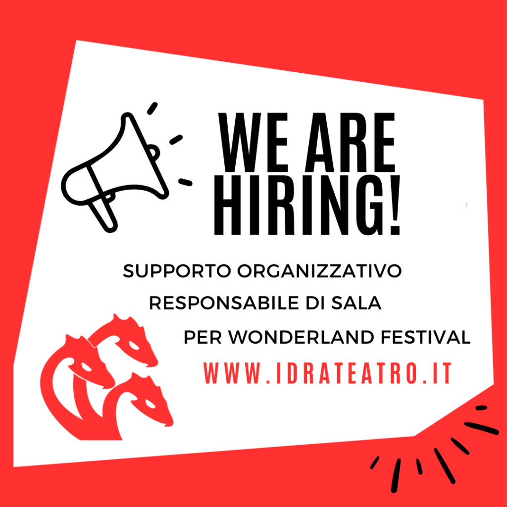 We are hiring! Supporto organizzativo e responsabile di sala